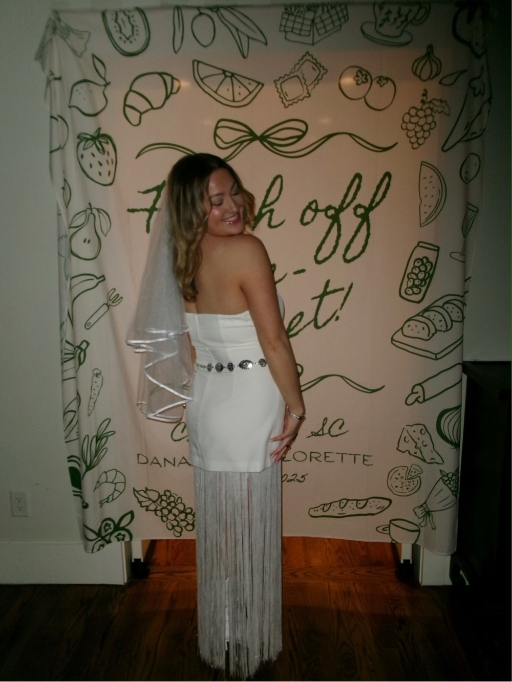 Anthropologie Maeve - Ivory Strapless Maxi Dress with Fringe Overlay - Picture 3 of 10